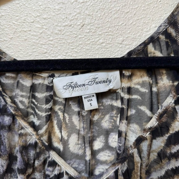 Fifteen-twenty Animal Print Sheer silk Blouse with embellishment - Picture 3 of 8